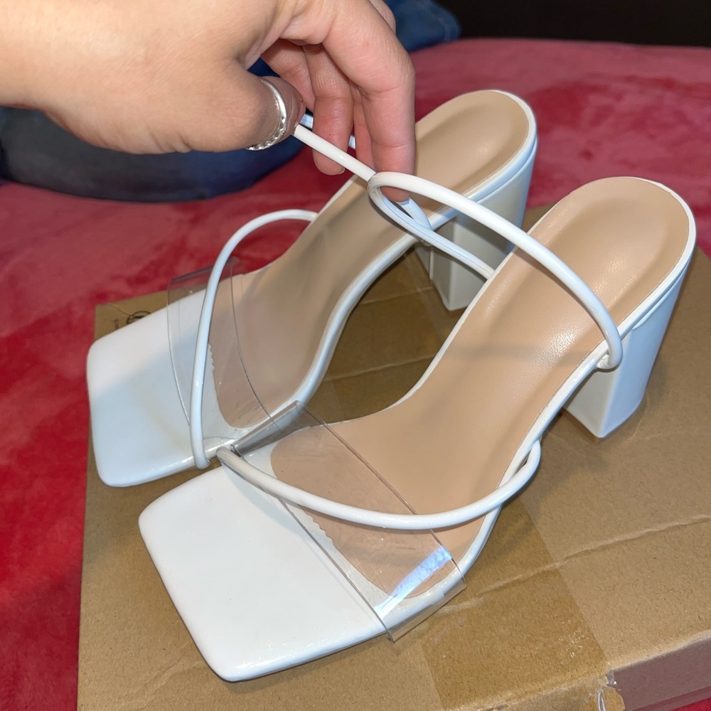 Beautiful white block heel